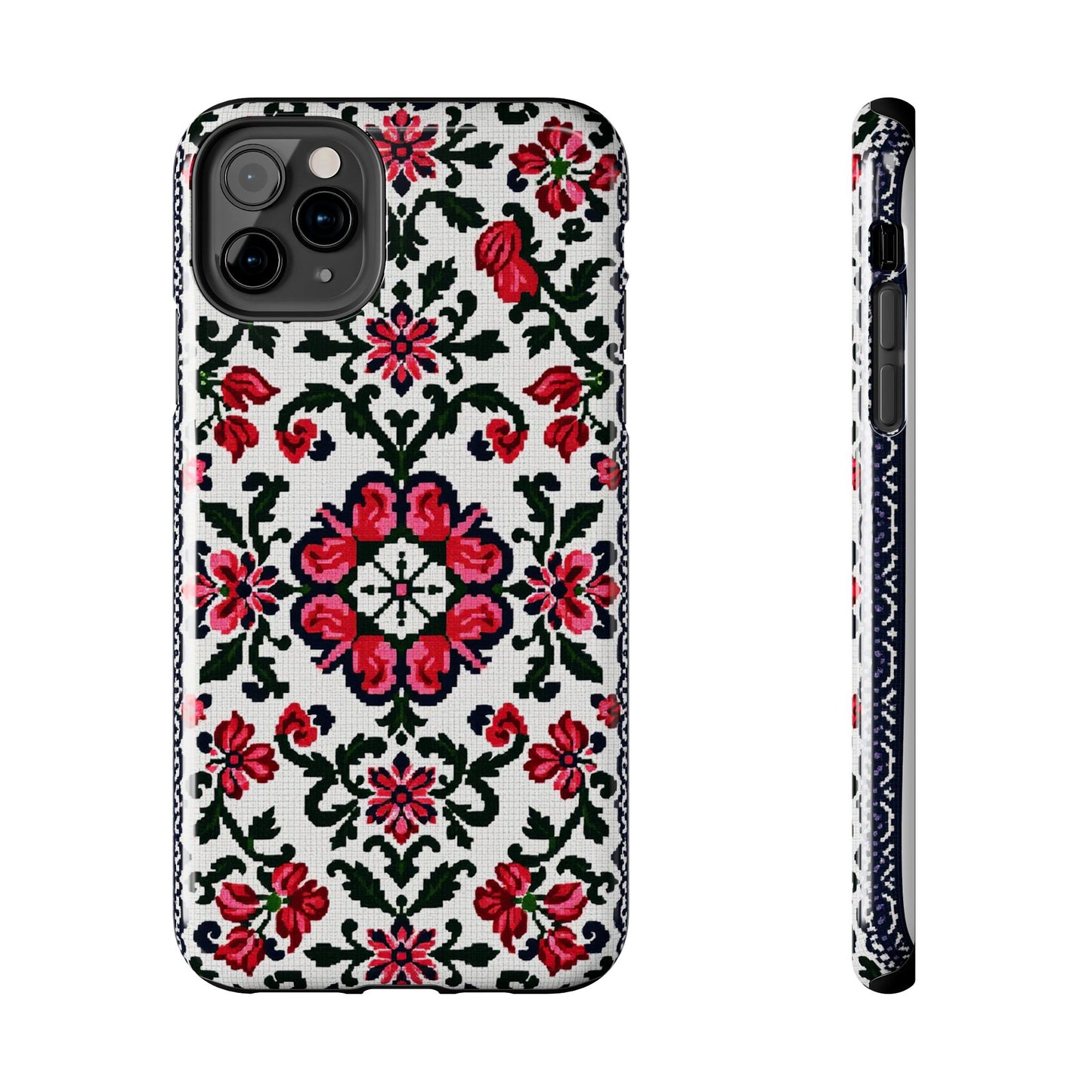 Traditional Knit Floral Design | Tough Phone Case - Durable Protection for iPhone