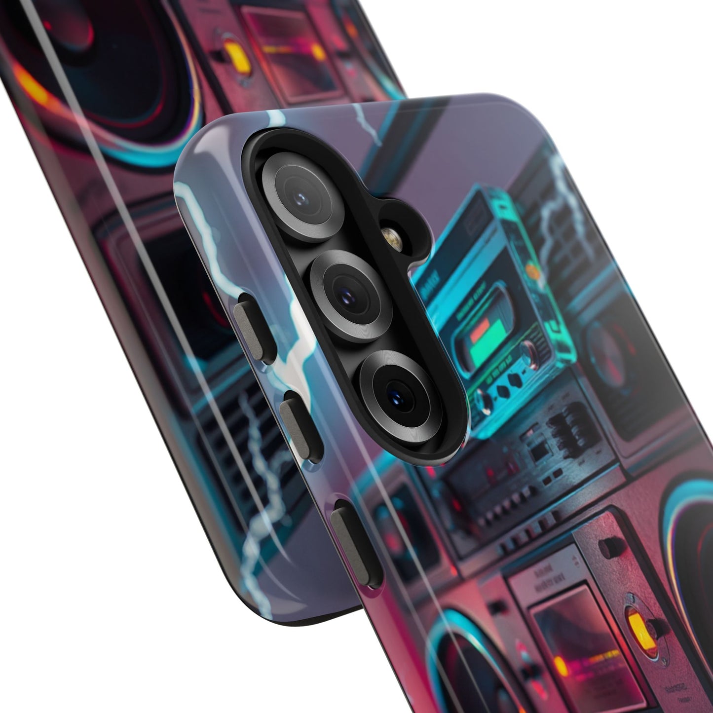 Retro Boombox Tough Phone Case – Vibrant Protection for Music Lovers