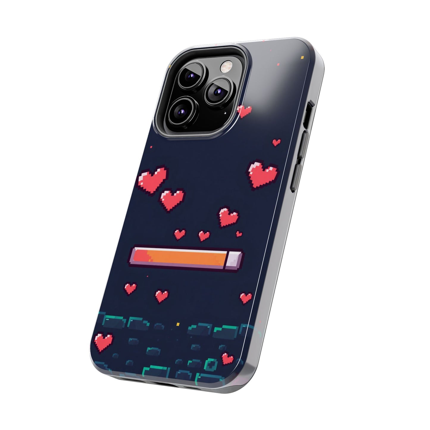 Pixel Heart Tough Phone Case - Retro Gamer Style for Valentine's Day