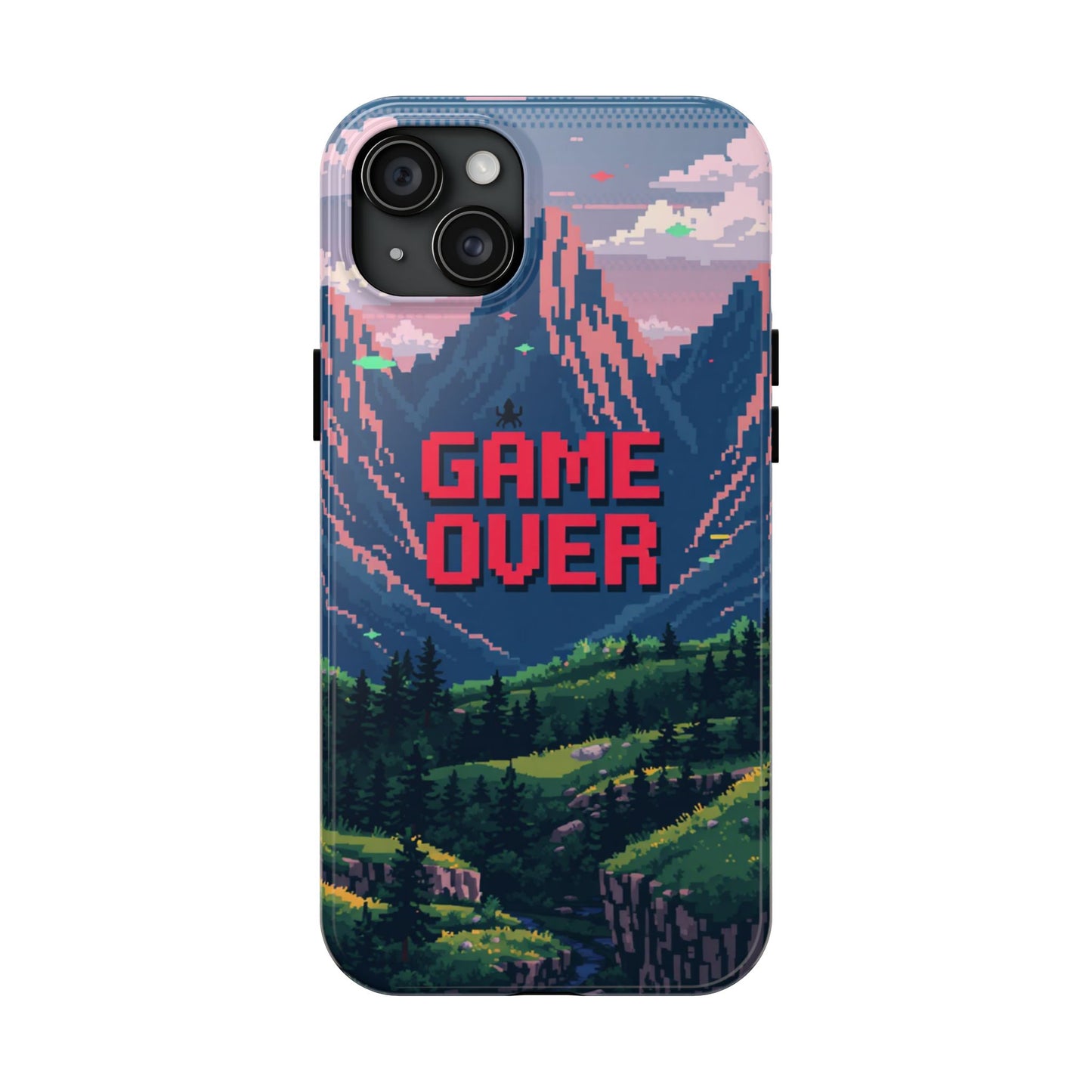 Pixel Art Tough Phone Case - 'Game Over' Design for Gamers