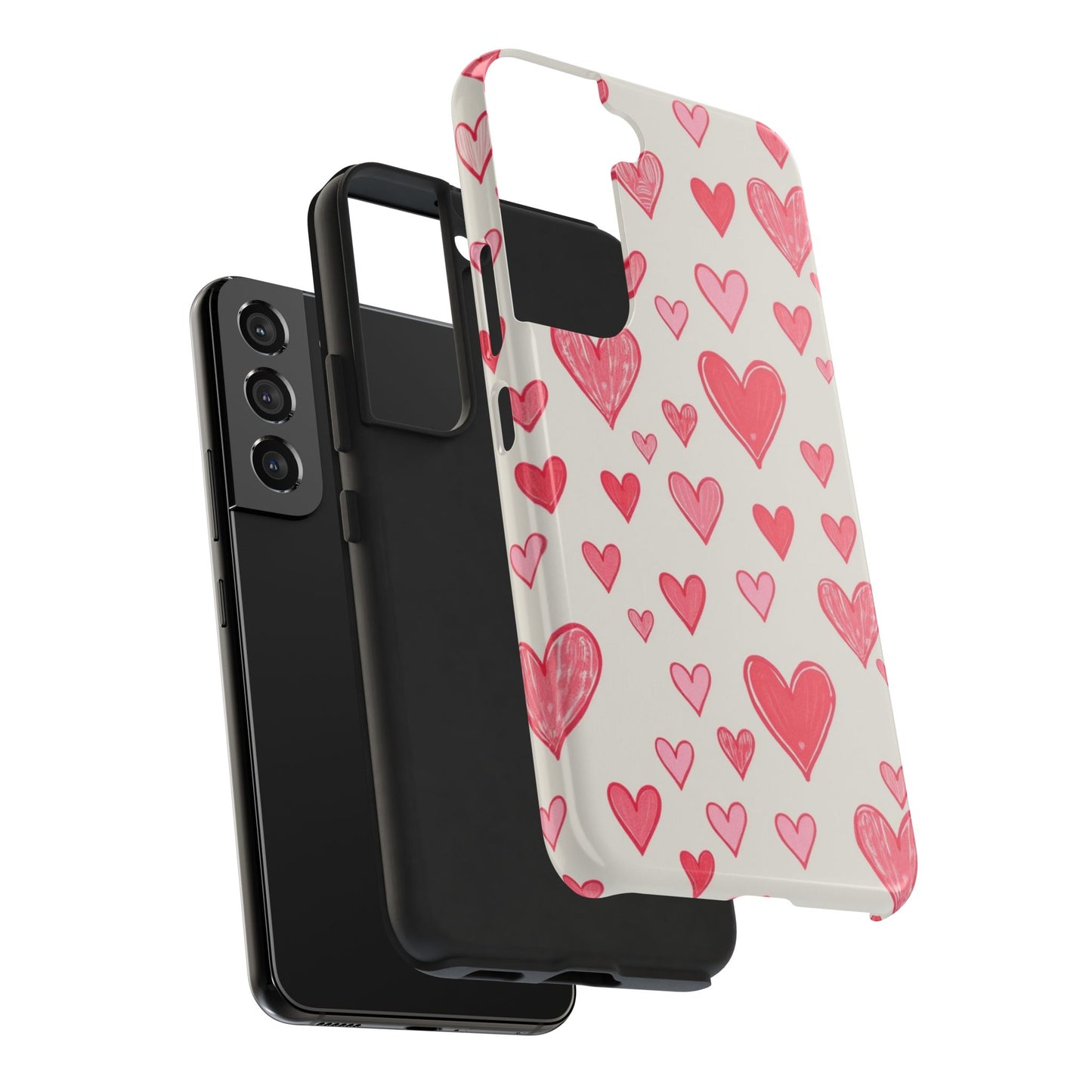 Heart Pattern Tough Phone Case - Cute and Stylish Protection