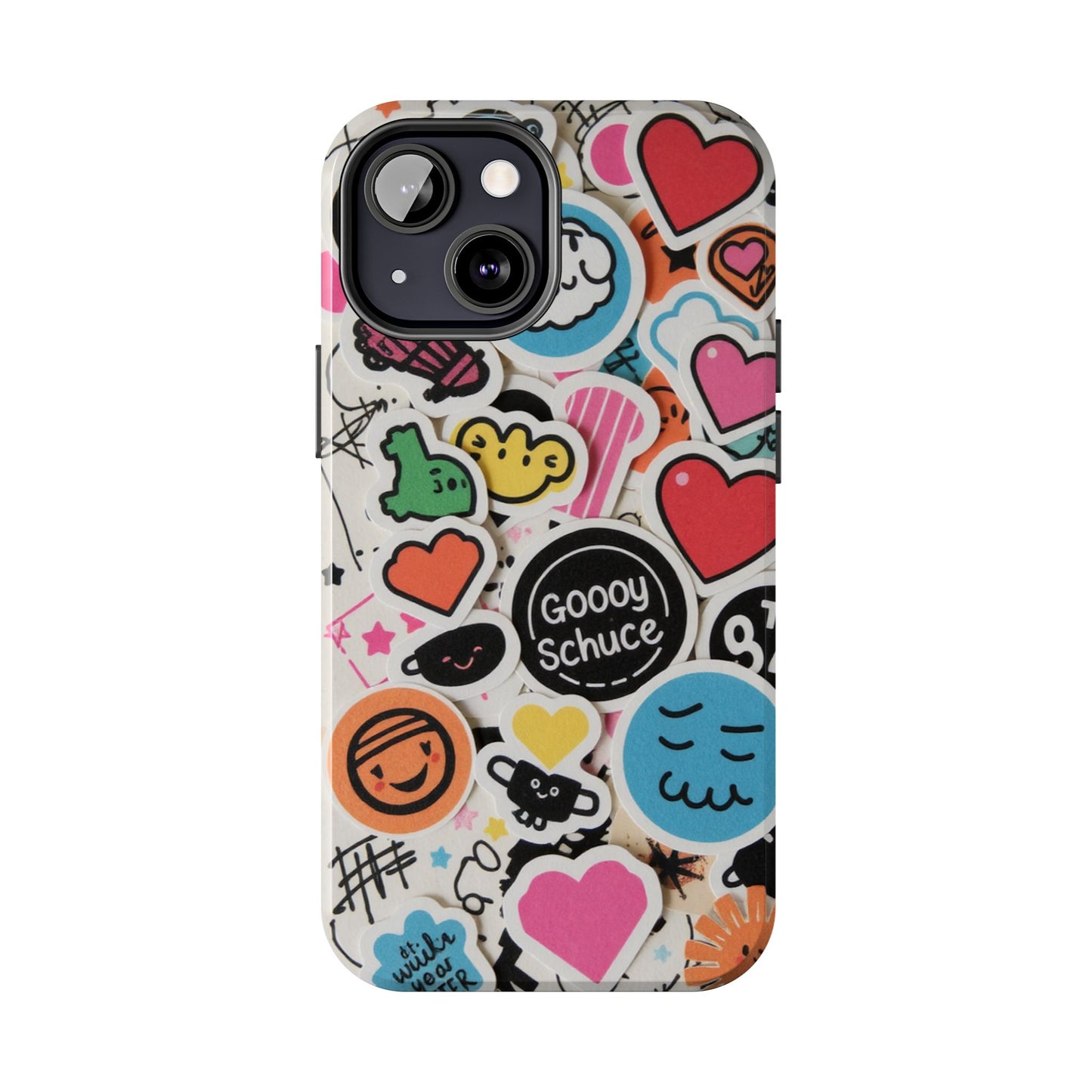 Colorful Stickers Phone Case - Fun & Trendy Tough Phone Cases