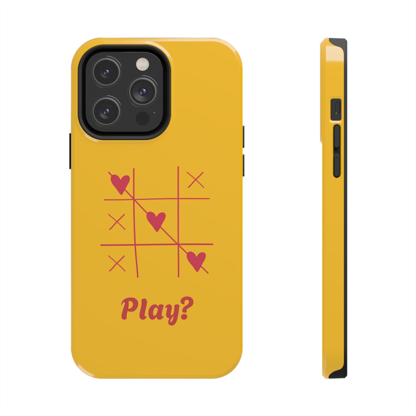 Heart Game Tough Phone Case - Fun Yellow Design for Gamers & Loved Ones - for iPhone