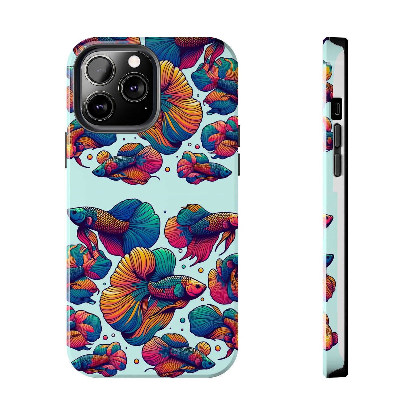 Colorful Fish Pattern Tough Phone Case - Aquatic Lovers - for iPhone