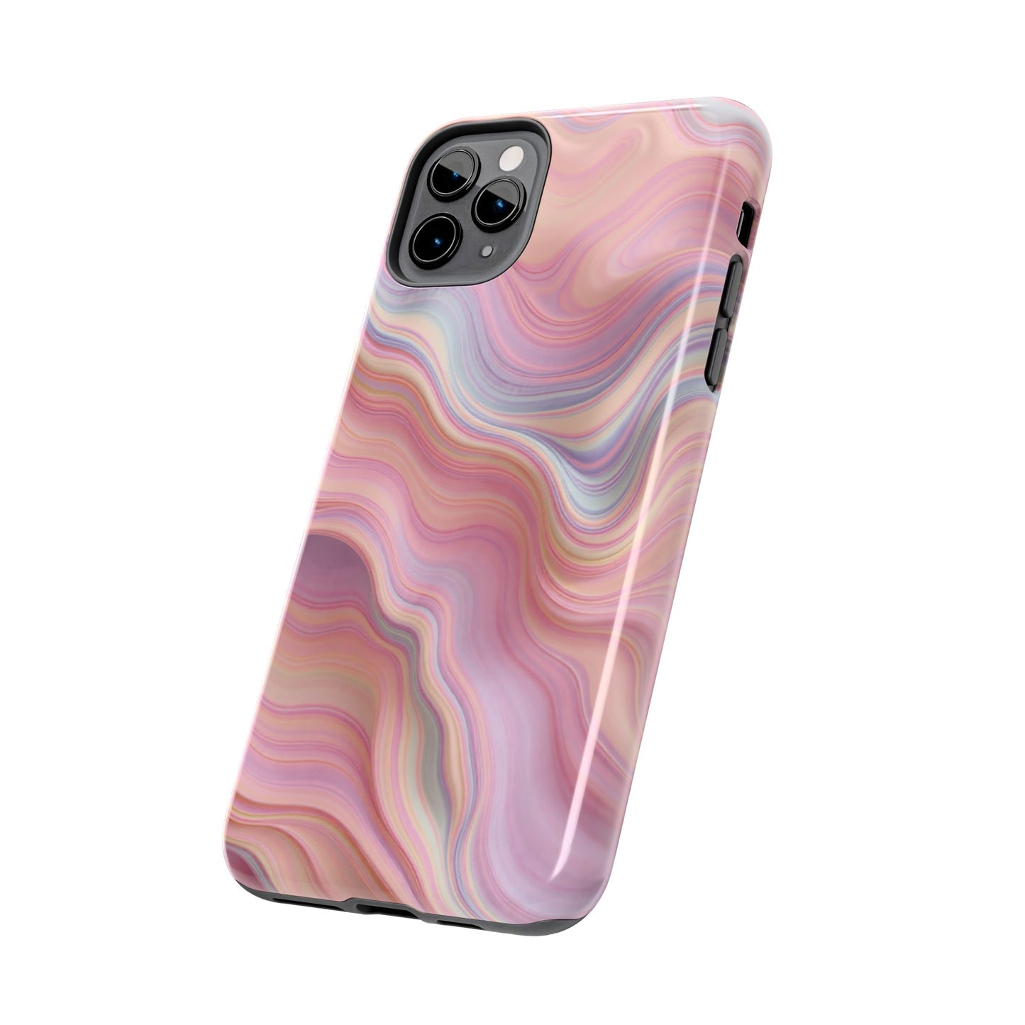 Stylish Tough Phone Cases - Abstract Pink Marble Design