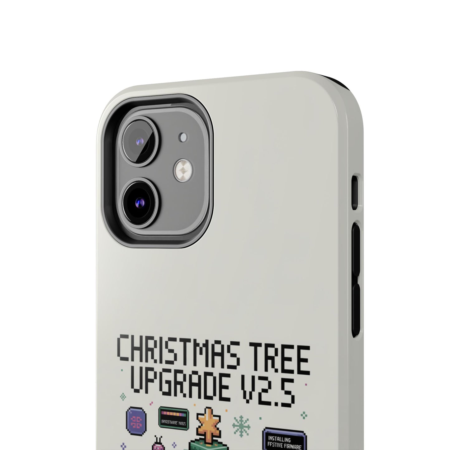 Christmas Tree Upgrade Tough iPhone Case - Pixel Art Design