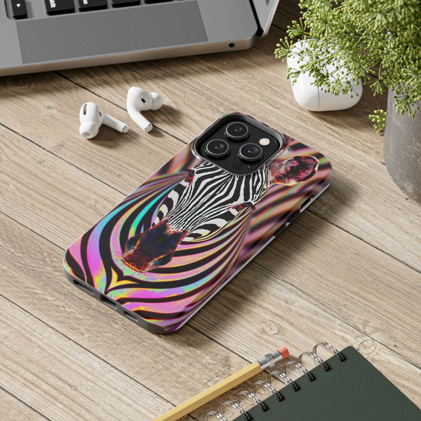 Vibrant Zebra Tough Phone Case - Unique Animal Design for Wild Spirit