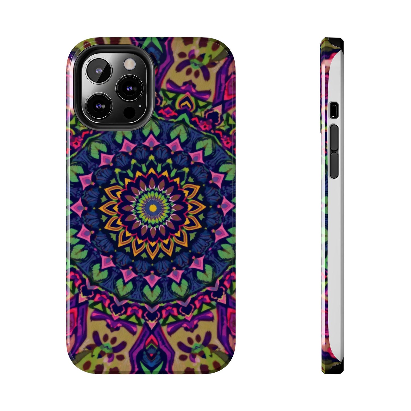 Vibrant Mandala Tough Phone Case - Colorful, Purple Fusion, Durable Protection for Your Device - for iPhone