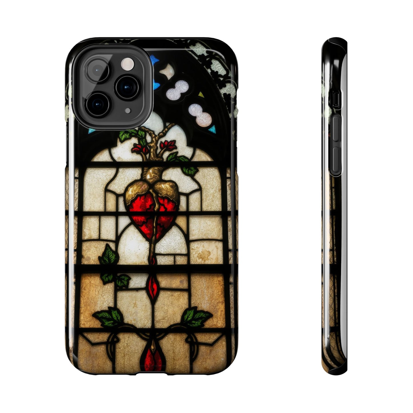 Stained Glass Heart Tough Phone Case - Unique Design for Protection & Style