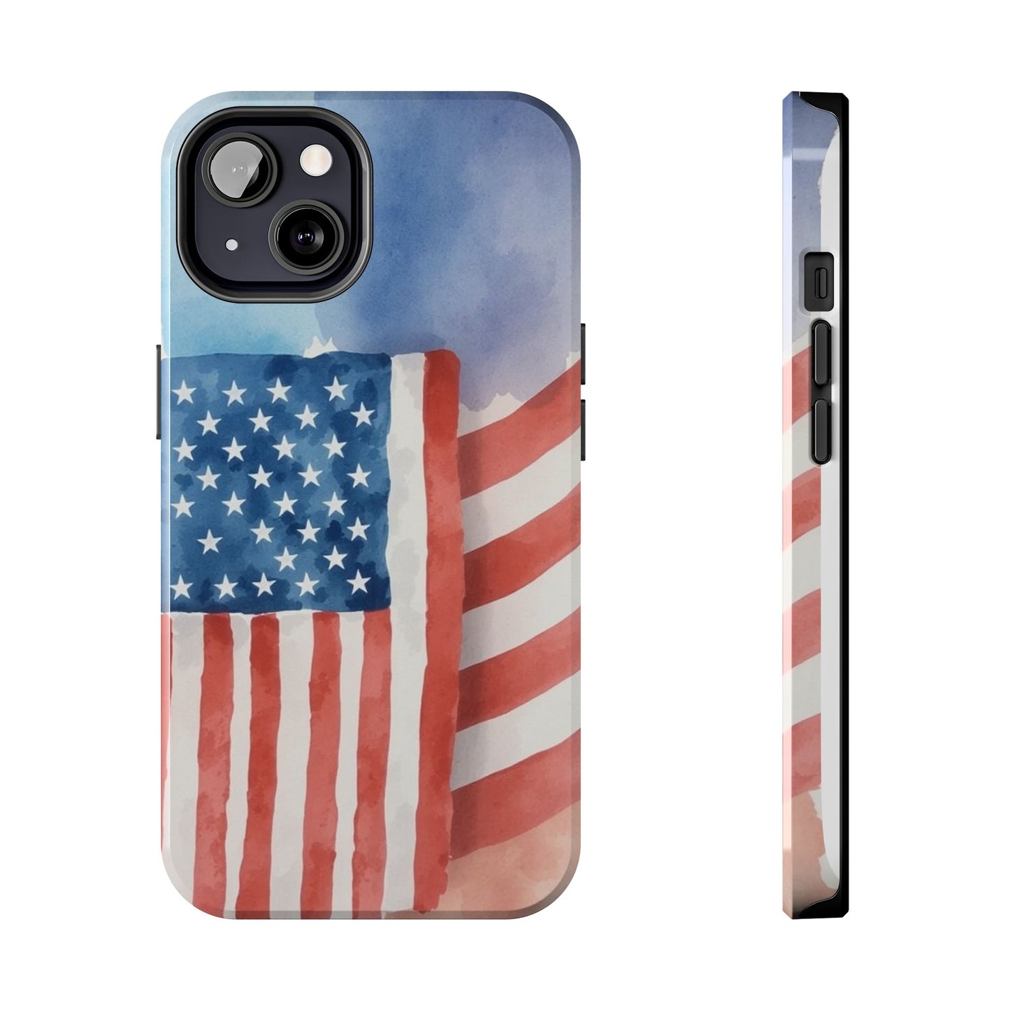 Abstract Watercolor American Flag Design - Tough Phone Case - for iPhone