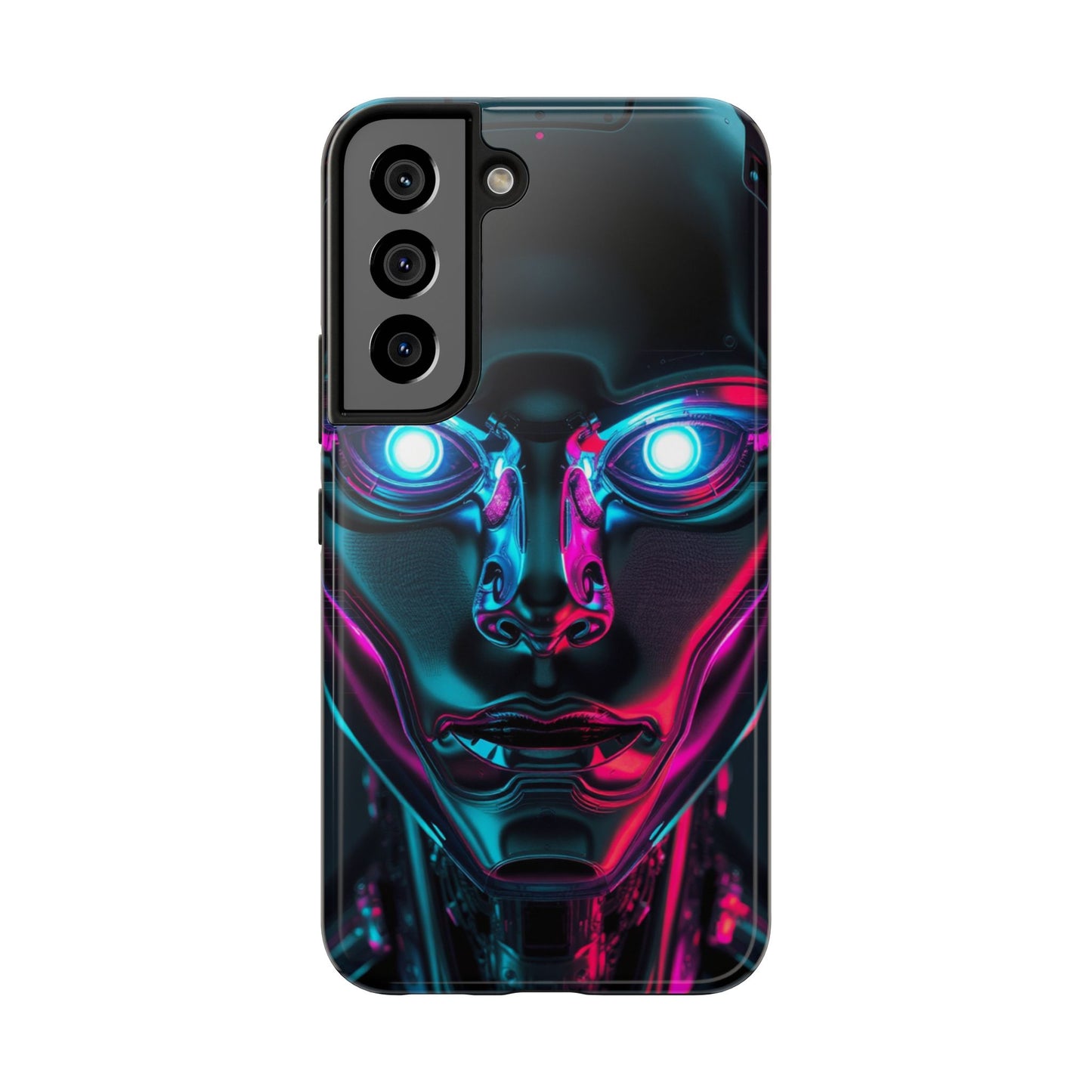 Futuristic Phone Case, Tough Phone Cover, Cyberpunk Style, Robot Design, Gift for Tech Lovers, Unique Phone Accessories