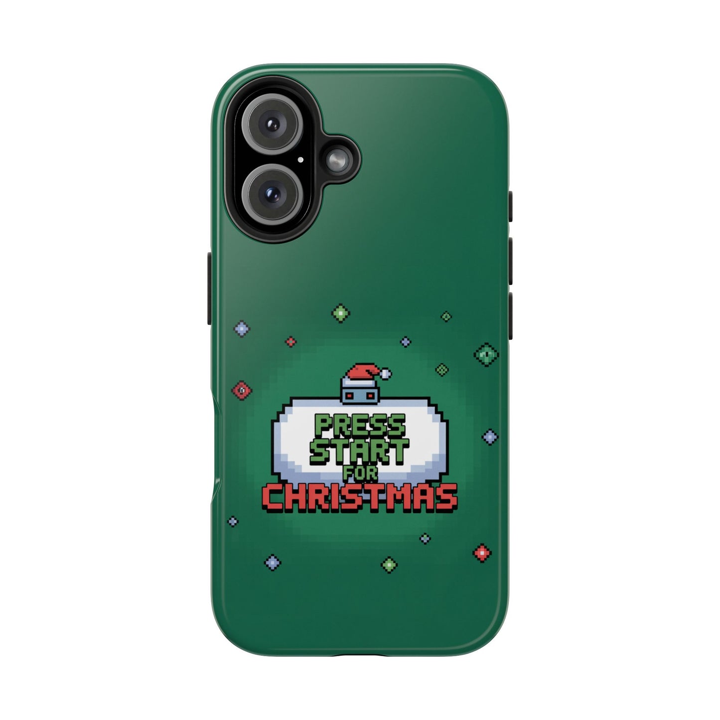 Christmas Pixel Gaming Phone Case - Press Start for Christmas Design