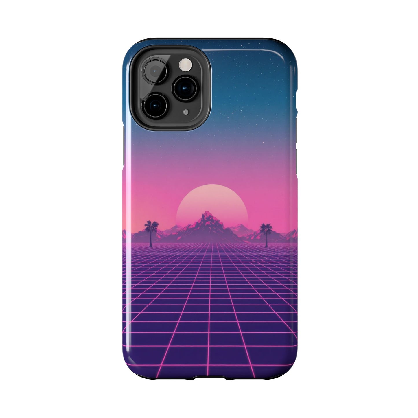 Retro Aesthetic Tough Phone Case - Vibrant Sunset Design