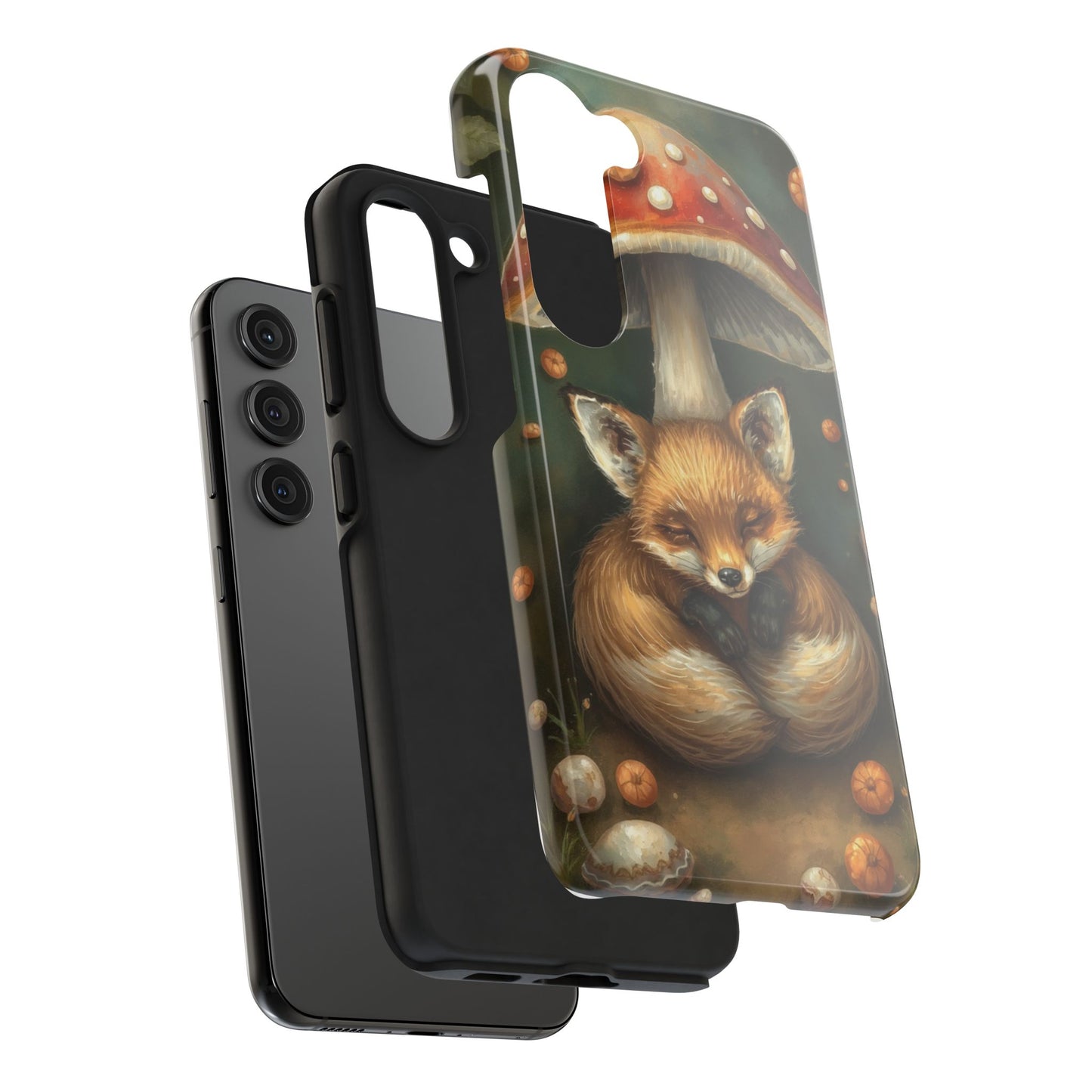 Cute Fox & Mushroom Phone Case - Tough Protective Cover