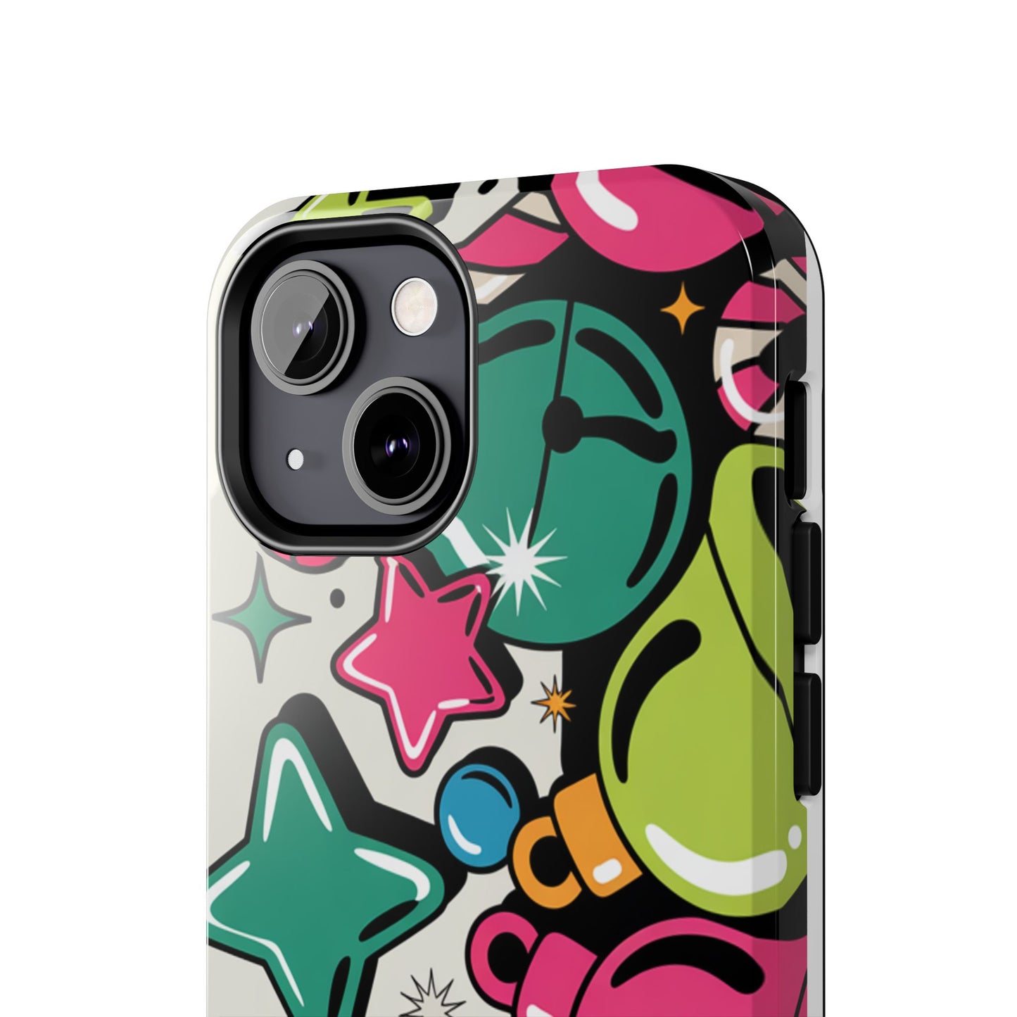 Retro 90's Colorful Bell Pattern Tough Phone Case for iPhones