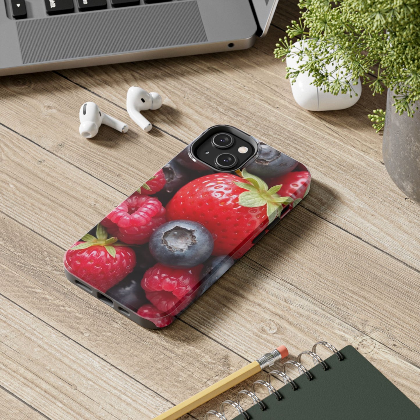 Fruit-Themed Tough Phone Case - Berry Burst Design