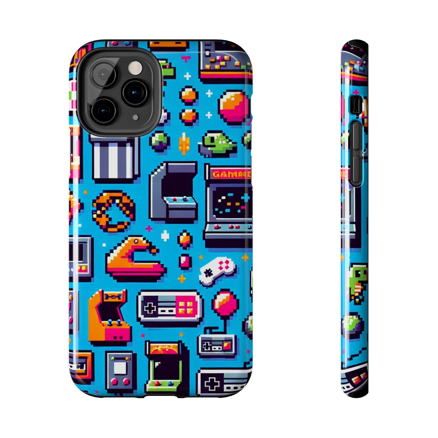 Retro Gaming Tough Phone Case - Pixel Art Design for Gamers - for iPhone