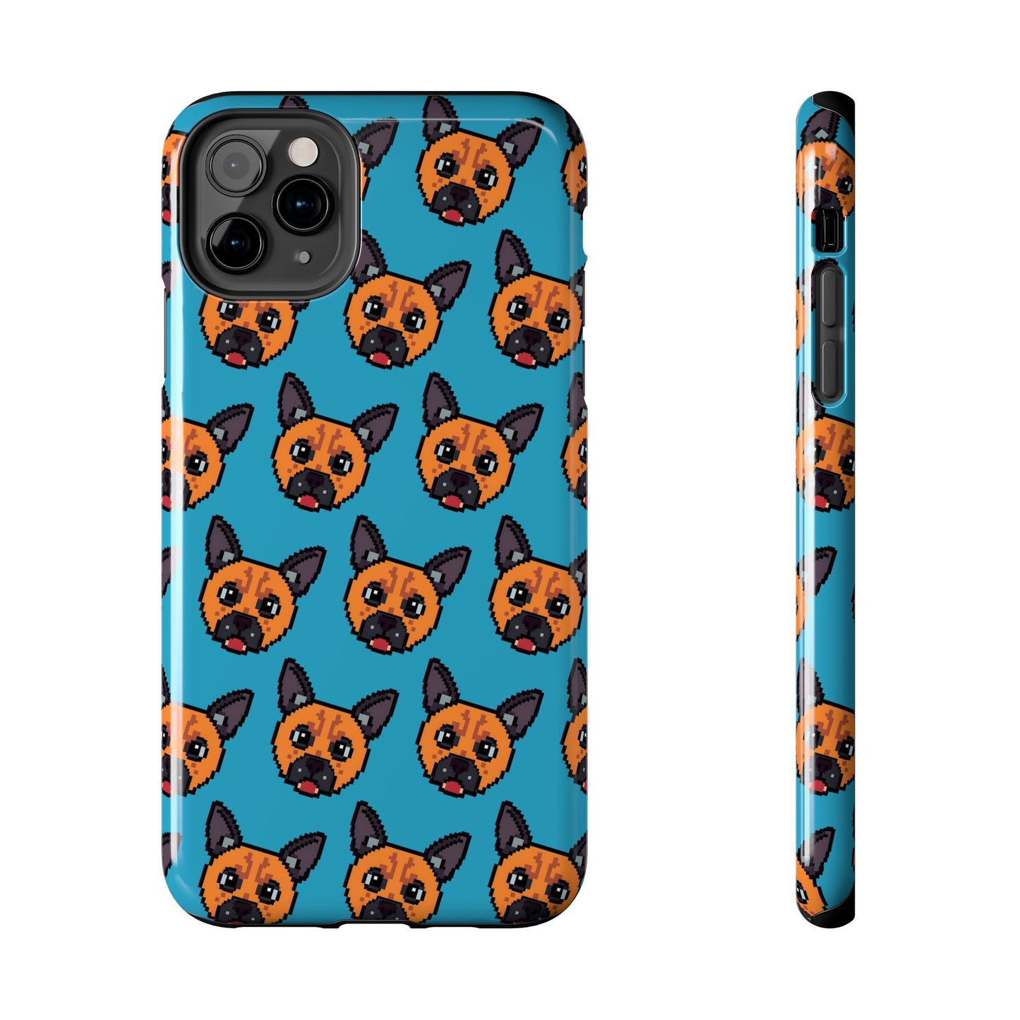 Cute Orange Dog Pixel Art Pattern Tough Phone Case - Fun & Durable Protection - for iPhone