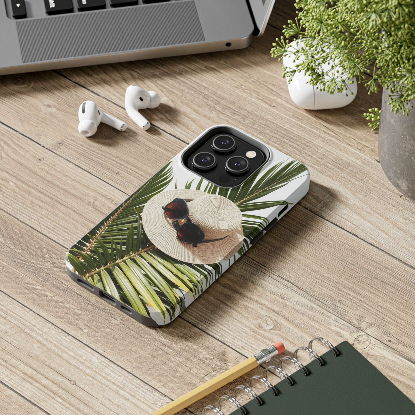 Tropical Phone Case - Summer Vibes with Hat & Sunglasses Design