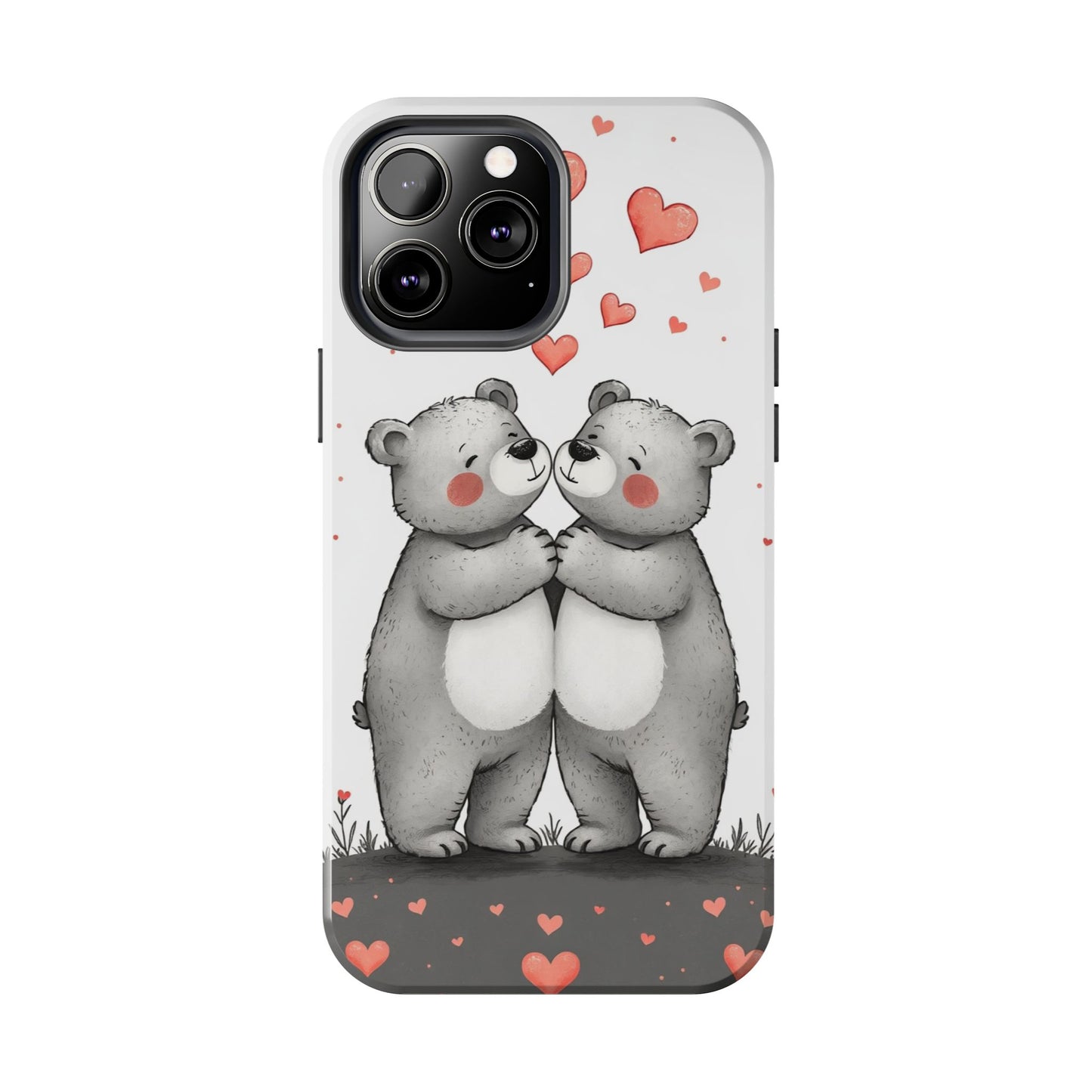 Cute Bear Love Tough Phone Case - Perfect for Valentine's Day & Couples