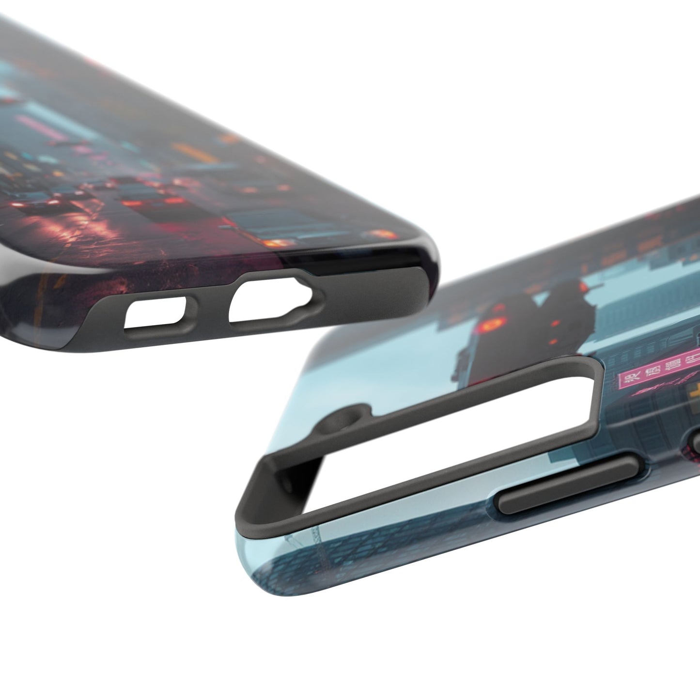 Futuristic City Tough Phone Case - Sci-Fi Design for Urban Explorers