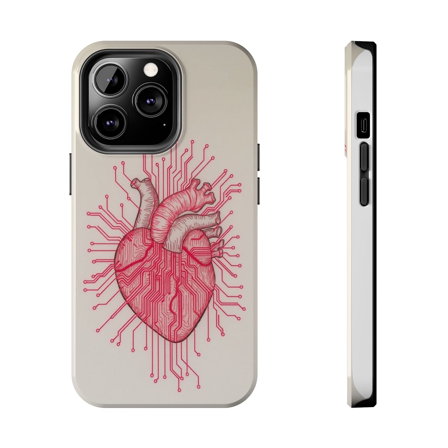 Heart Circuit Tough Phone Case – Unique Tech-Inspired Design for Tech Lovers
