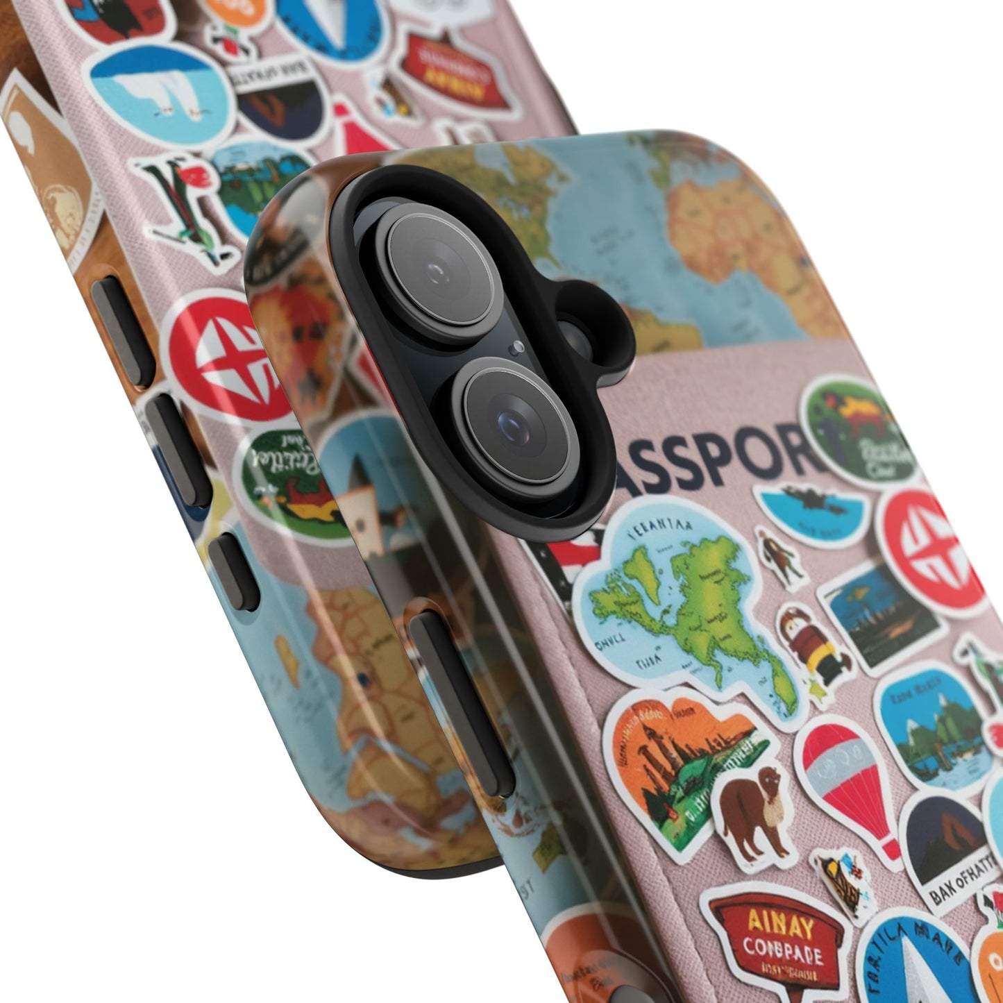 Adventure Stickers Phone Case - Tough Protection for Travel Lovers