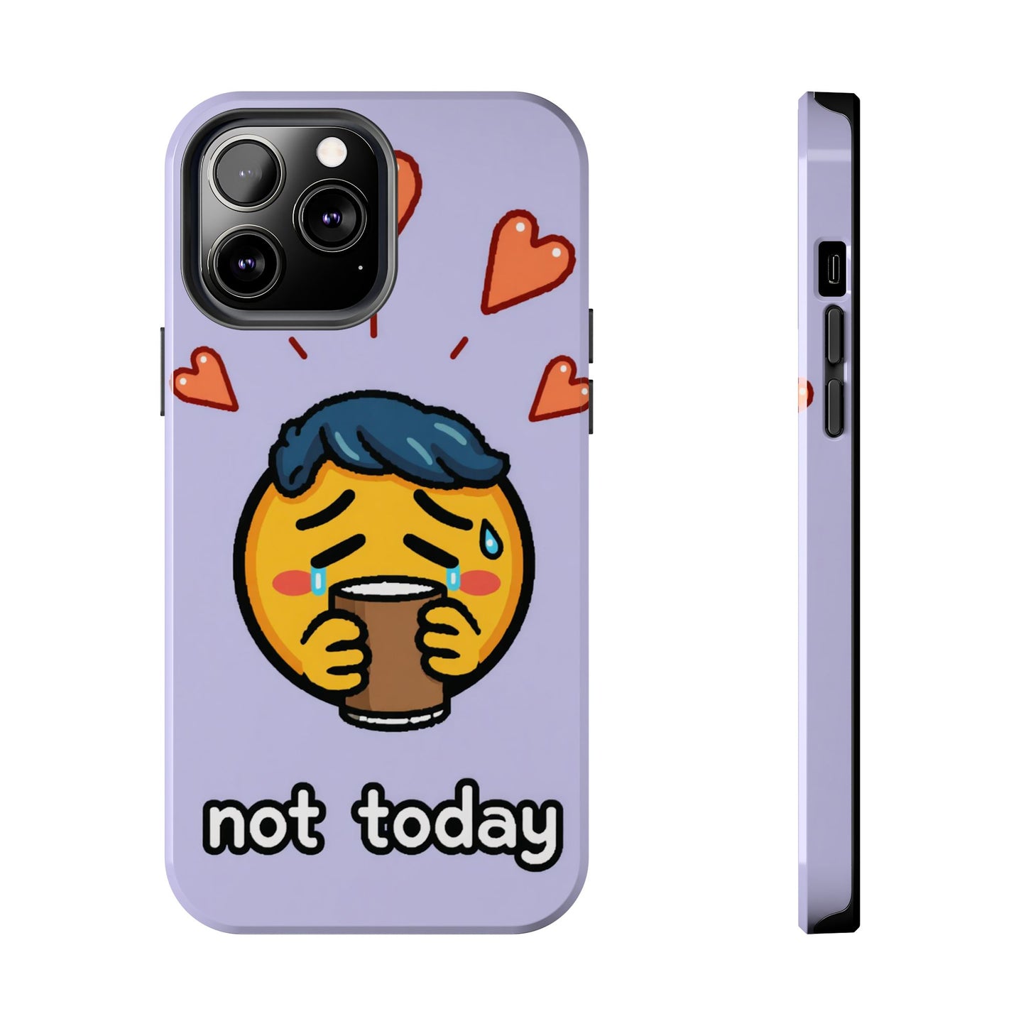 Cute Tough Phone Case - 'Not Today' Emoji Design