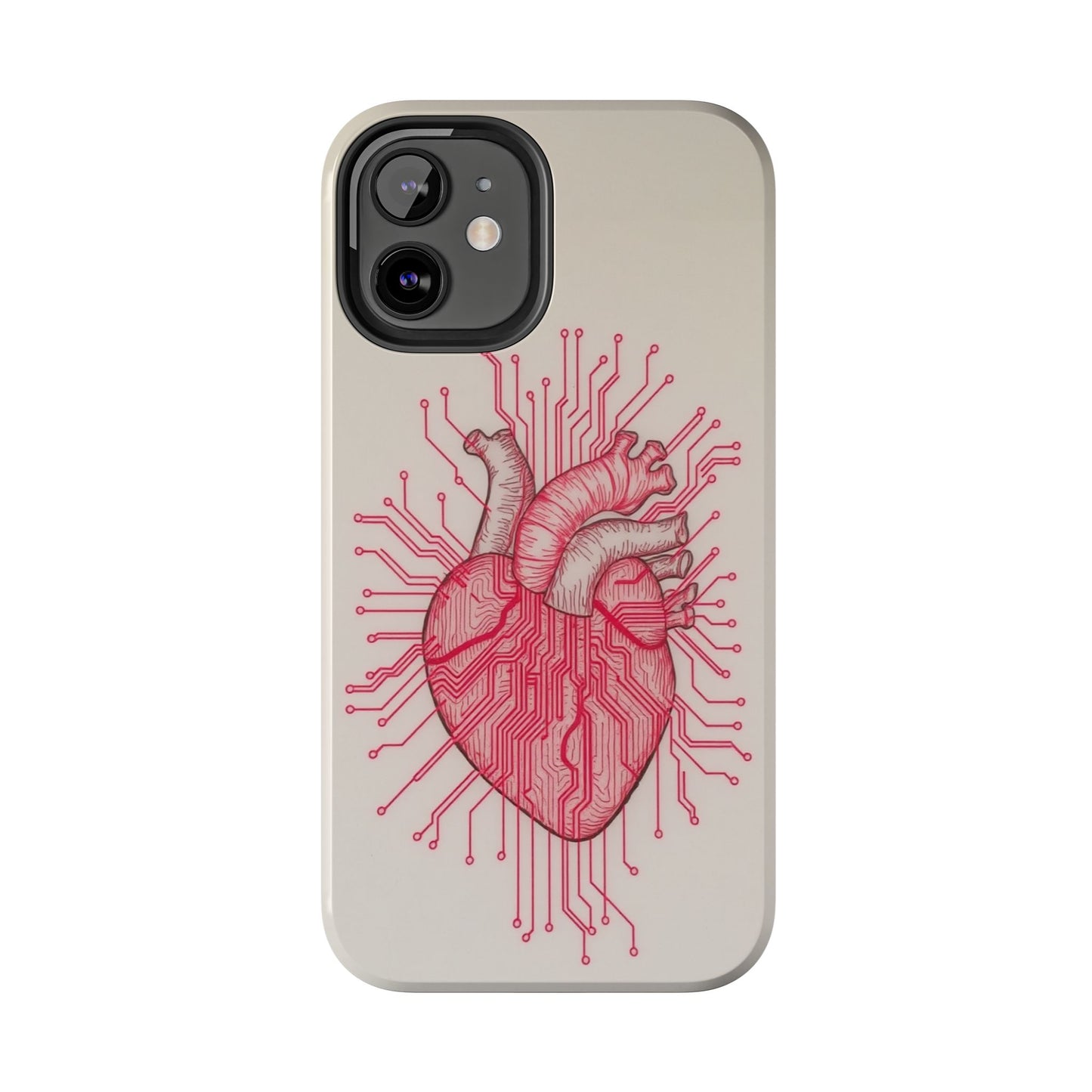 Heart Circuit Tough Phone Case – Unique Tech-Inspired Design for Tech Lovers