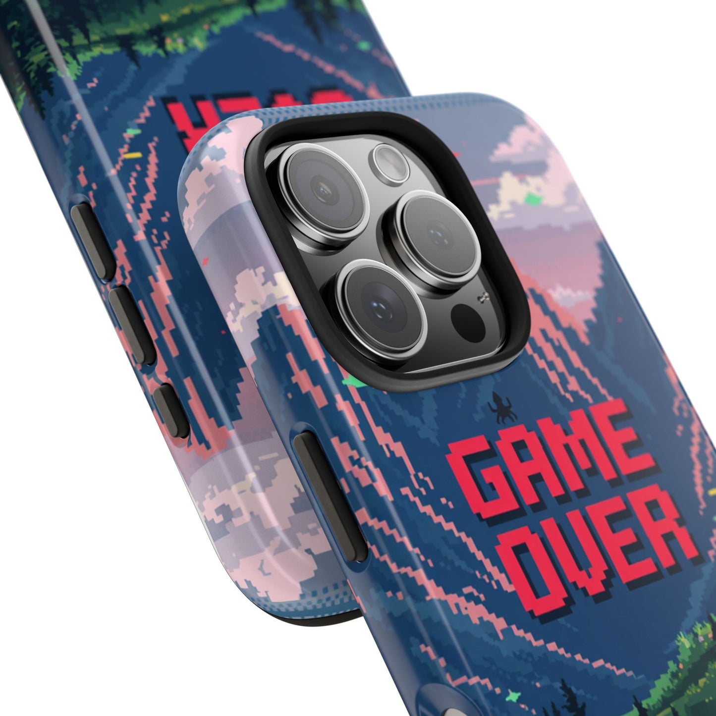 Pixel Art Tough Phone Case - 'Game Over' Design for Gamers