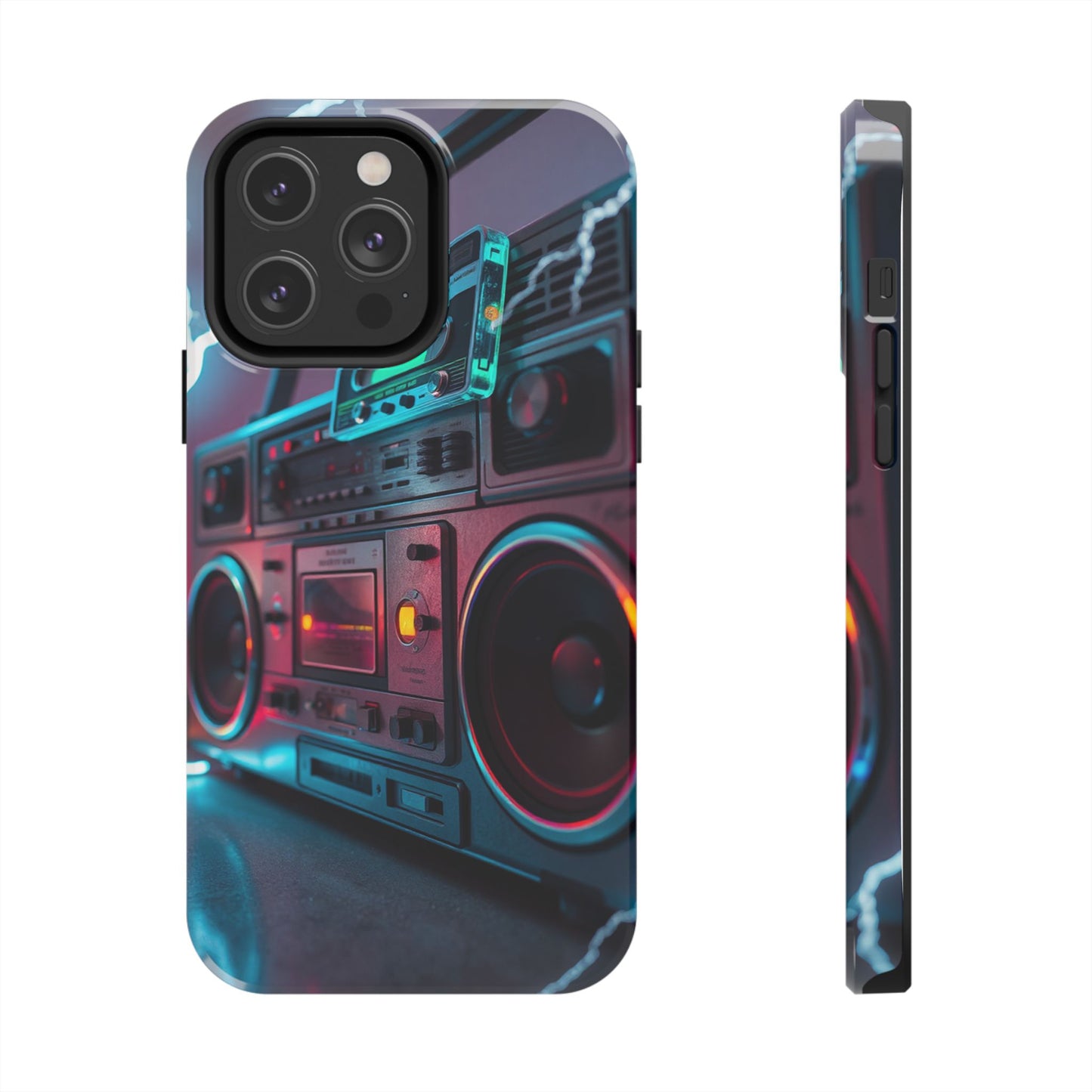 Retro Boombox Tough Phone Case – Vibrant Protection for Music Lovers