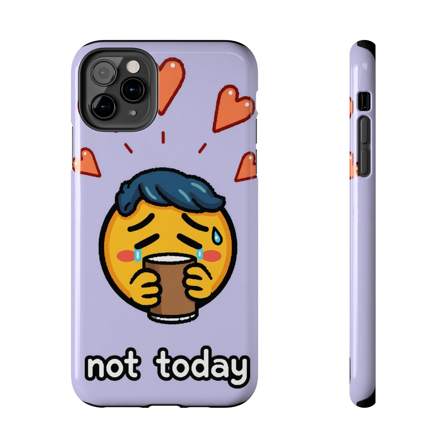 Cute Tough Phone Case - 'Not Today' Emoji Design