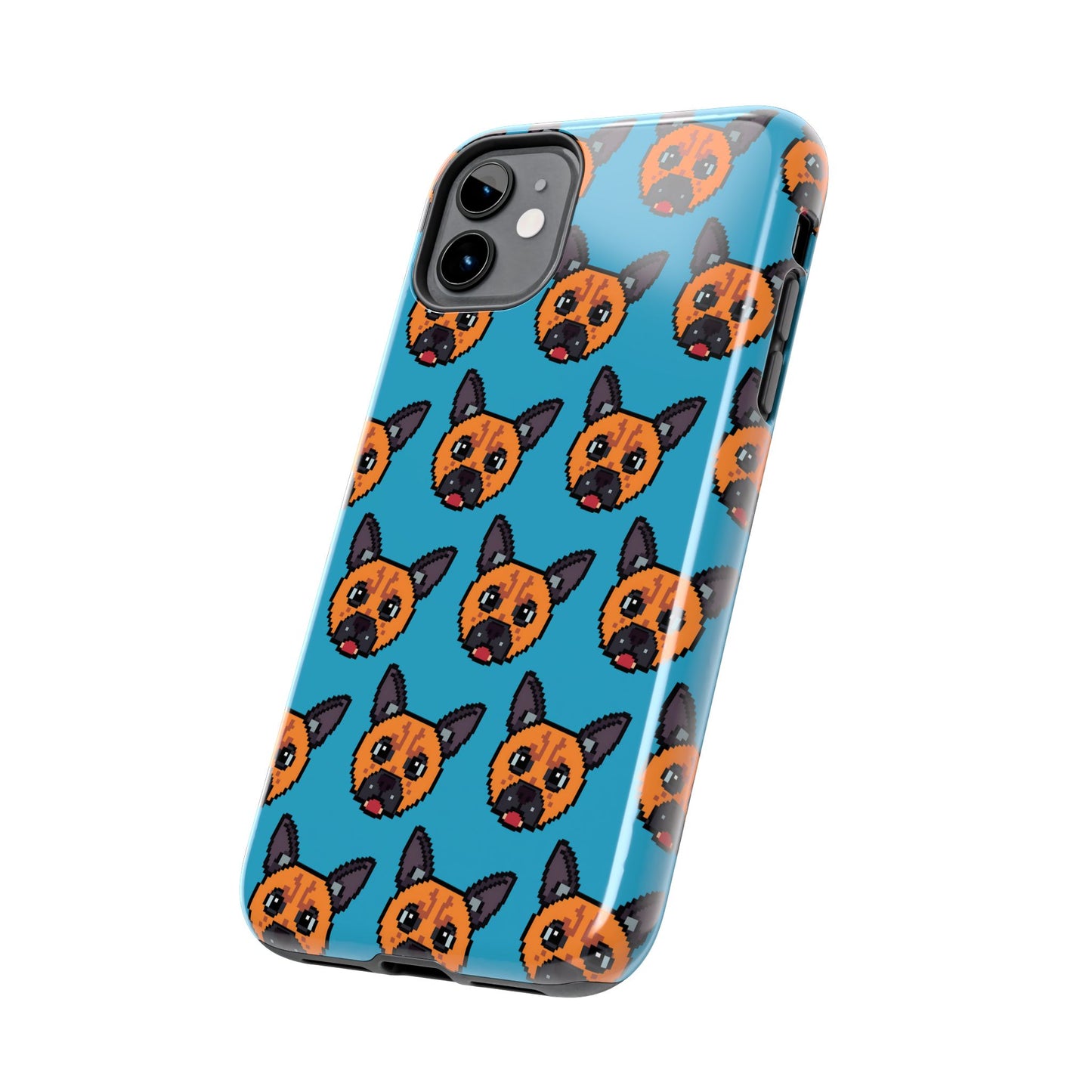 Cute Orange Dog Pixel Art Pattern Tough Phone Case - Fun & Durable Protection - for iPhone