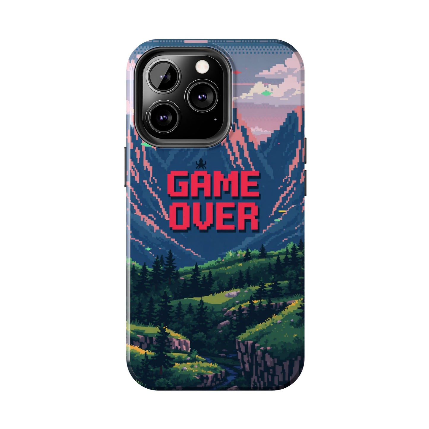 Pixel Art Tough Phone Case - 'Game Over' Design for Gamers