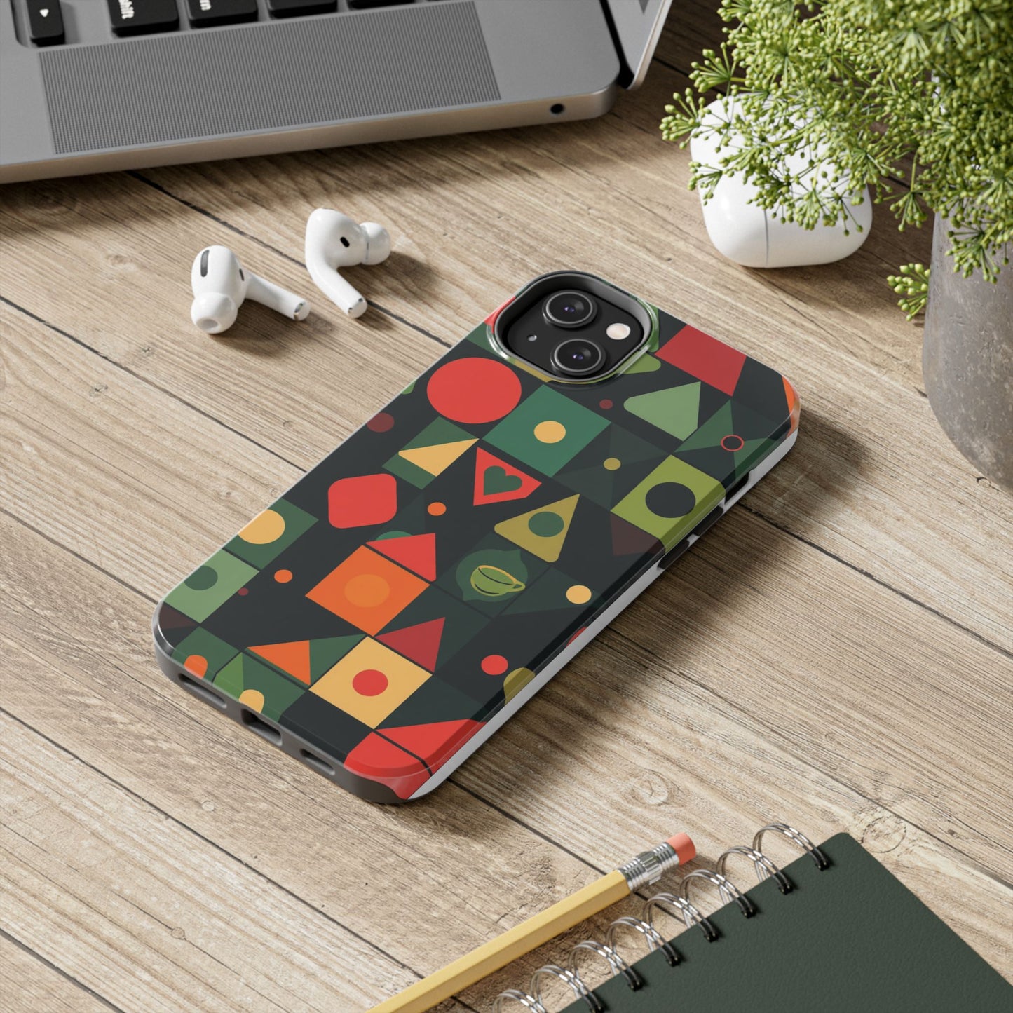 Vibrant Geometric Tough Phone Cases – Stylish Protection for Trendsetters - for iPhone