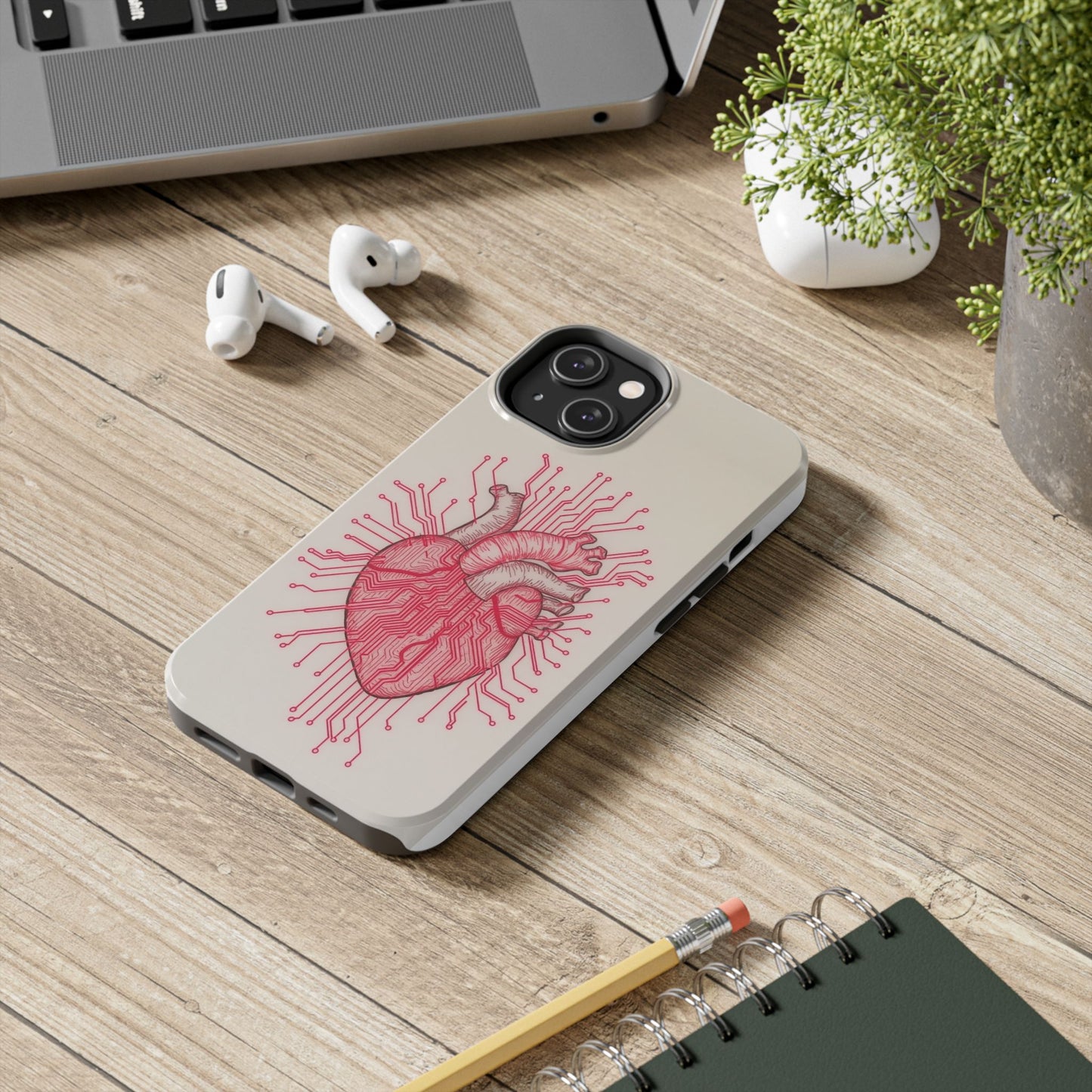 Heart Circuit Tough Phone Case – Unique Tech-Inspired Design for Tech Lovers