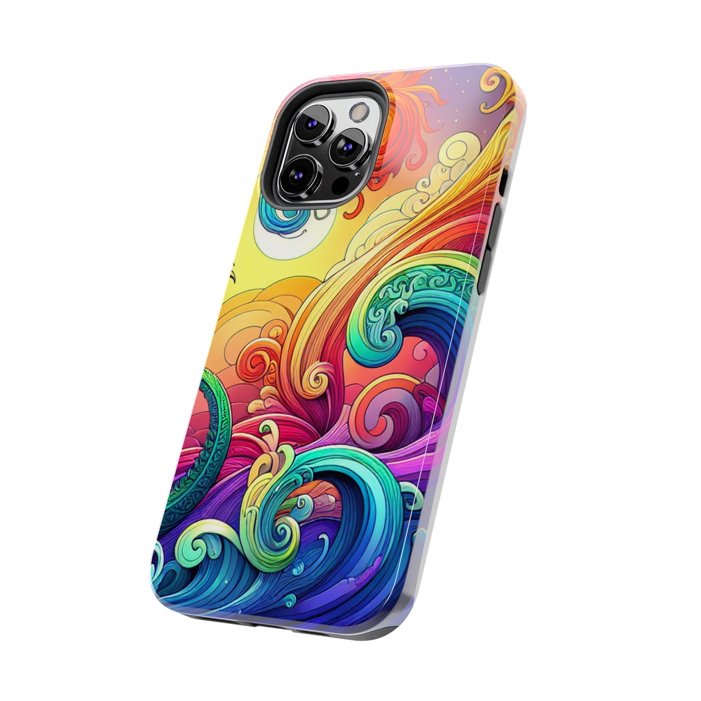 Fantasy Ocean Waves Tough Phone Case - Colorful Protective Cover - for iPhone