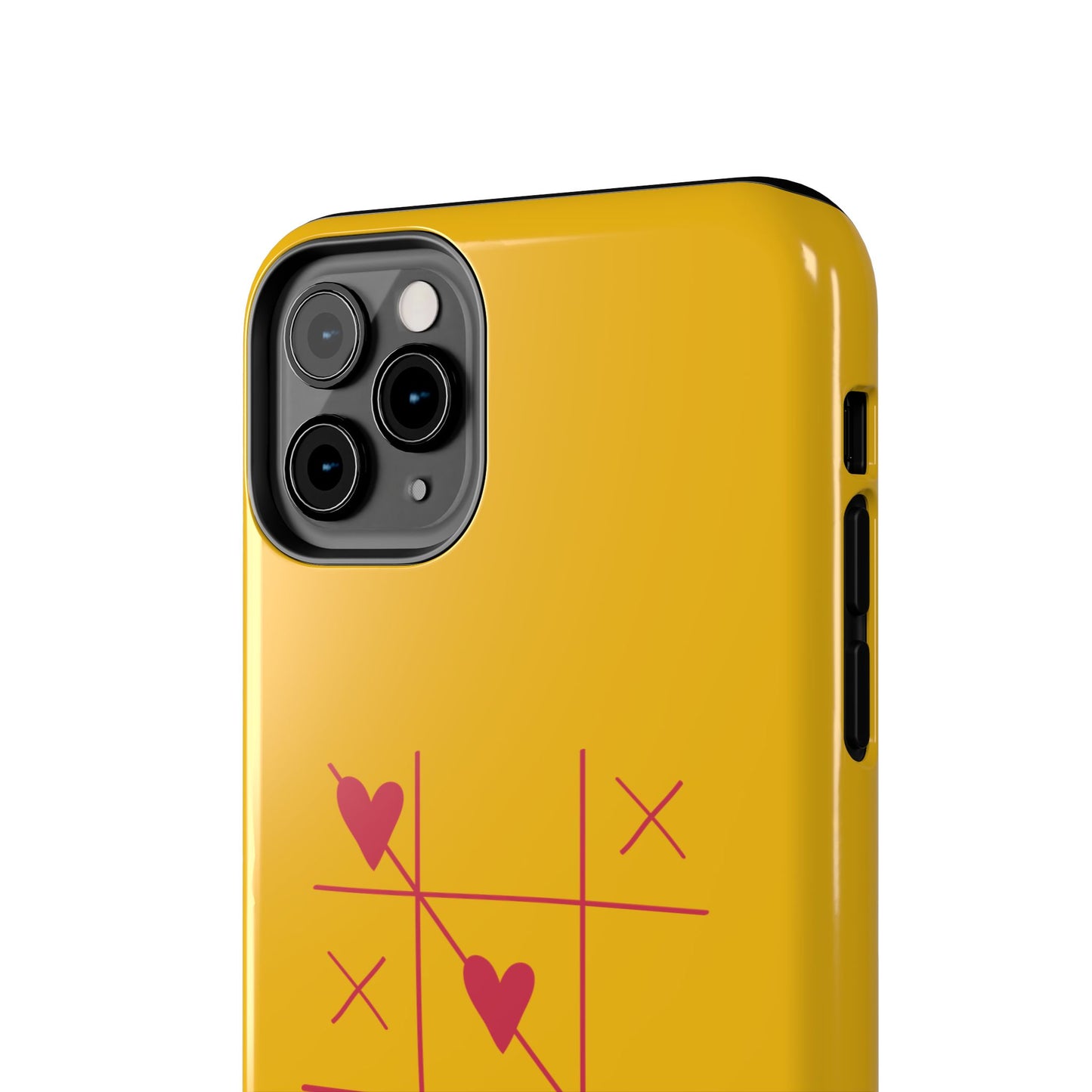 Heart Game Tough Phone Case - Fun Yellow Design for Gamers & Loved Ones - for iPhone