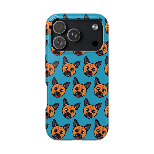 Cute Orange Dog Pixel Art Pattern Tough Phone Case - Fun & Durable Protection - for iPhone
