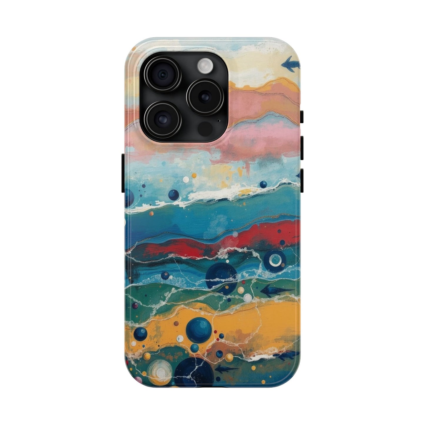 Artistic Tough Phone Case - Vibrant Waves Design for Unique Style