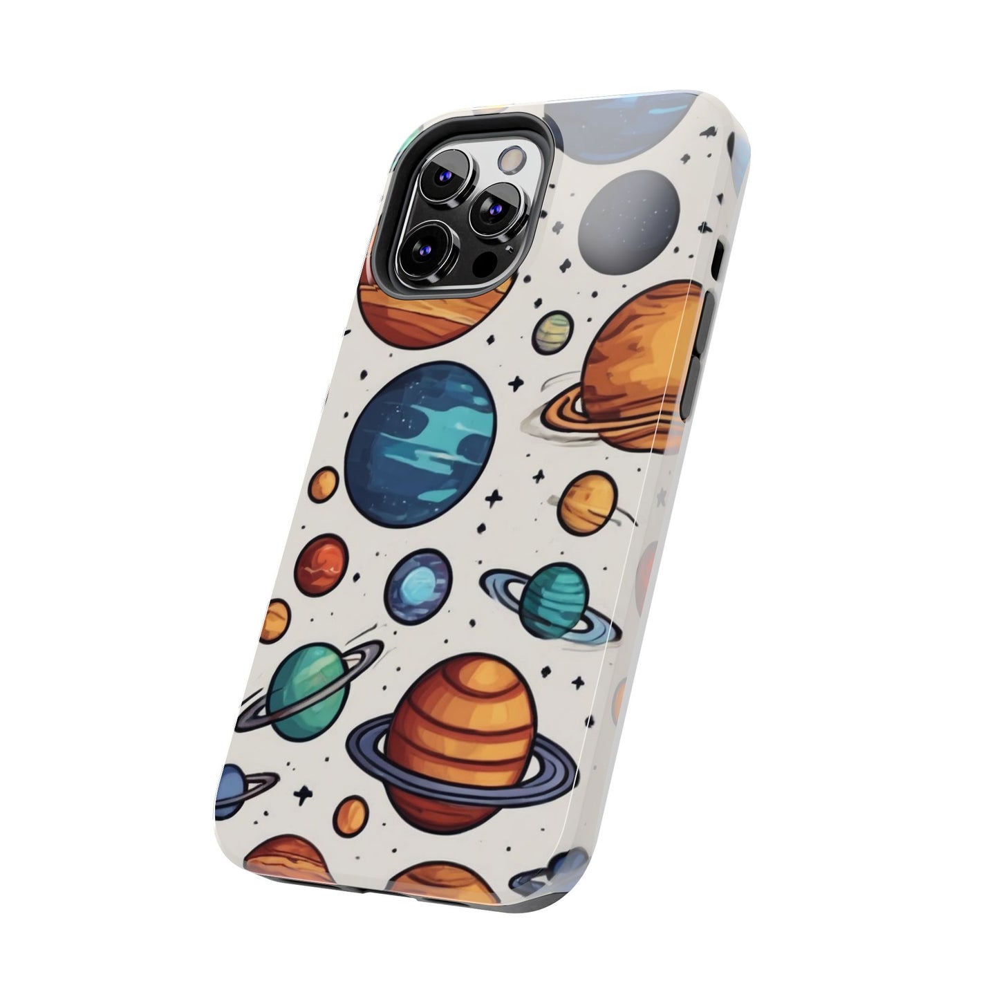 Cosmic Galaxy Tough Phone Case - Planetary Cartoon Design - for iPhone