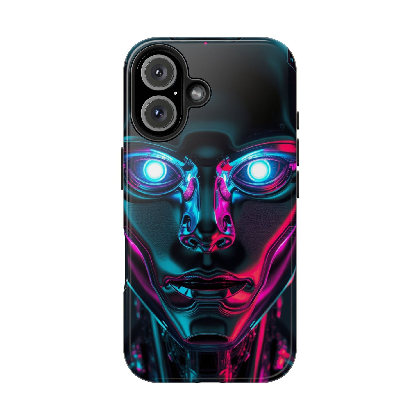 Futuristic Phone Case, Tough Phone Cover, Cyberpunk Style, Robot Design, Gift for Tech Lovers, Unique Phone Accessories