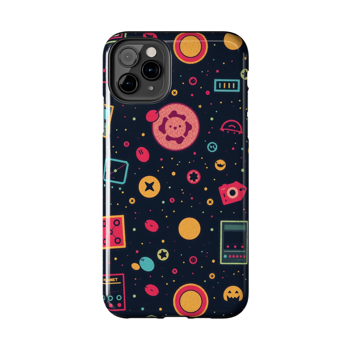 Colorful Space-Themed Tough Phone Case - Fun & Durable Protection for All Ages - for iPhone