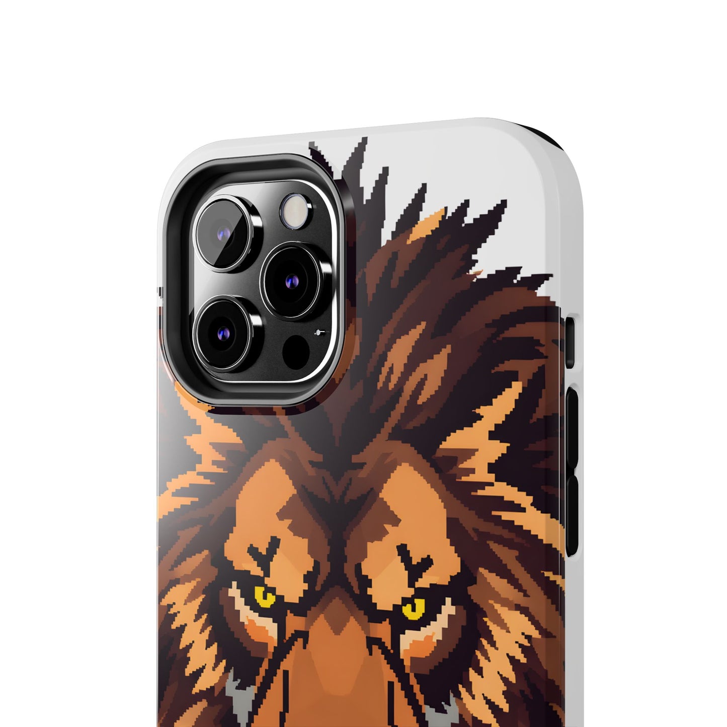 Fierce Pixelated Lion Tough Phone Case - Durable Design for Animal Lovers - for iPhone