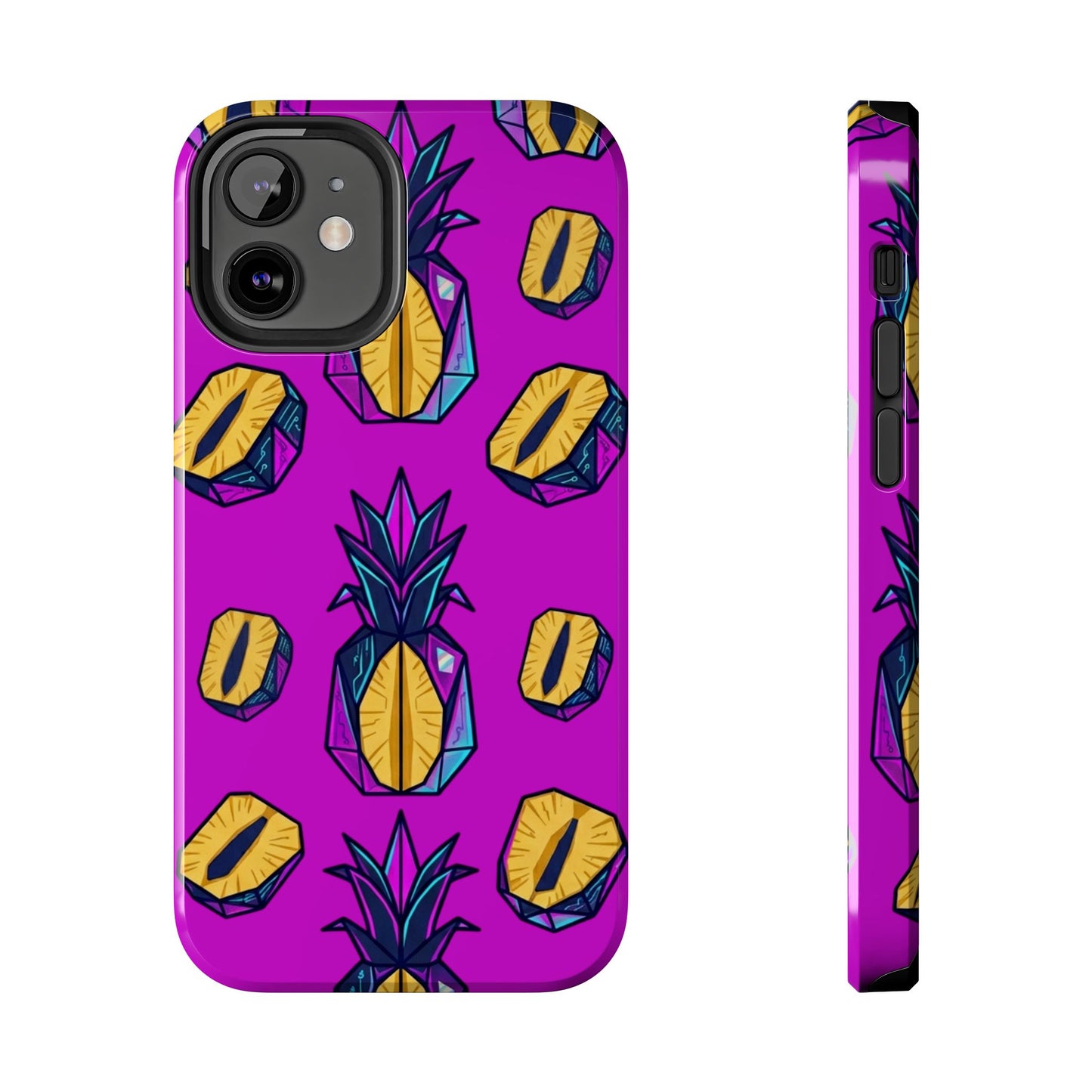 Cyberpunk Origami Pineapple iPhone Case