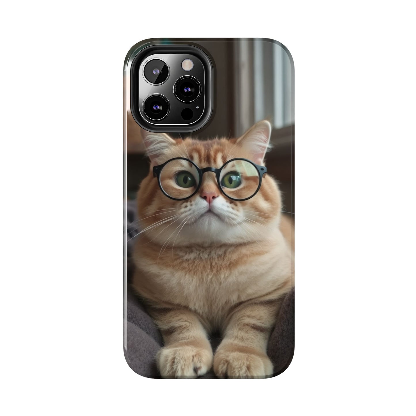 Cute Cat Glasses Tough Phone Case - Fun & Stylish Protection for Cat Lovers