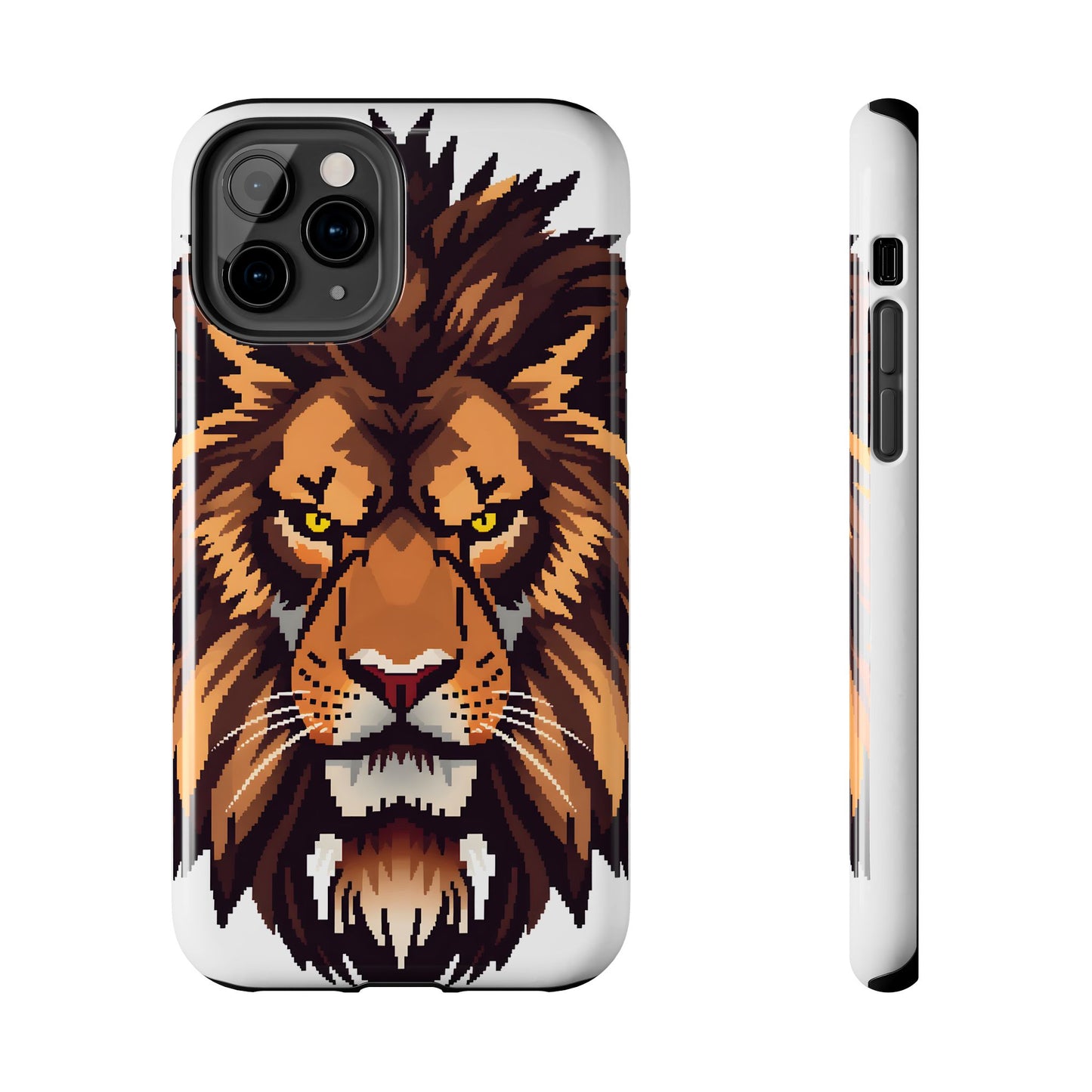 Fierce Pixelated Lion Tough Phone Case - Durable Design for Animal Lovers - for iPhone