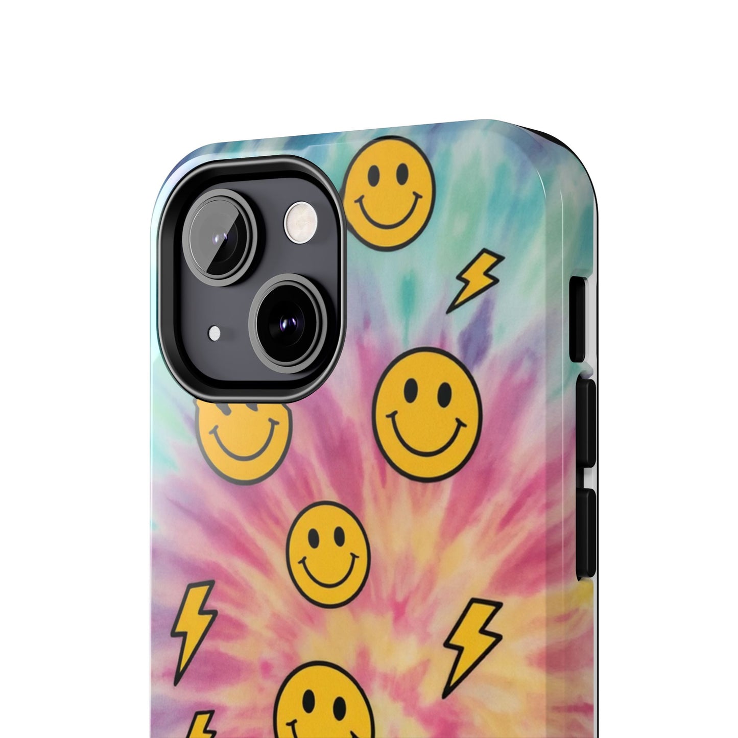 Colorful Smiley Lightning Tough Phone Case - Fun & Durable