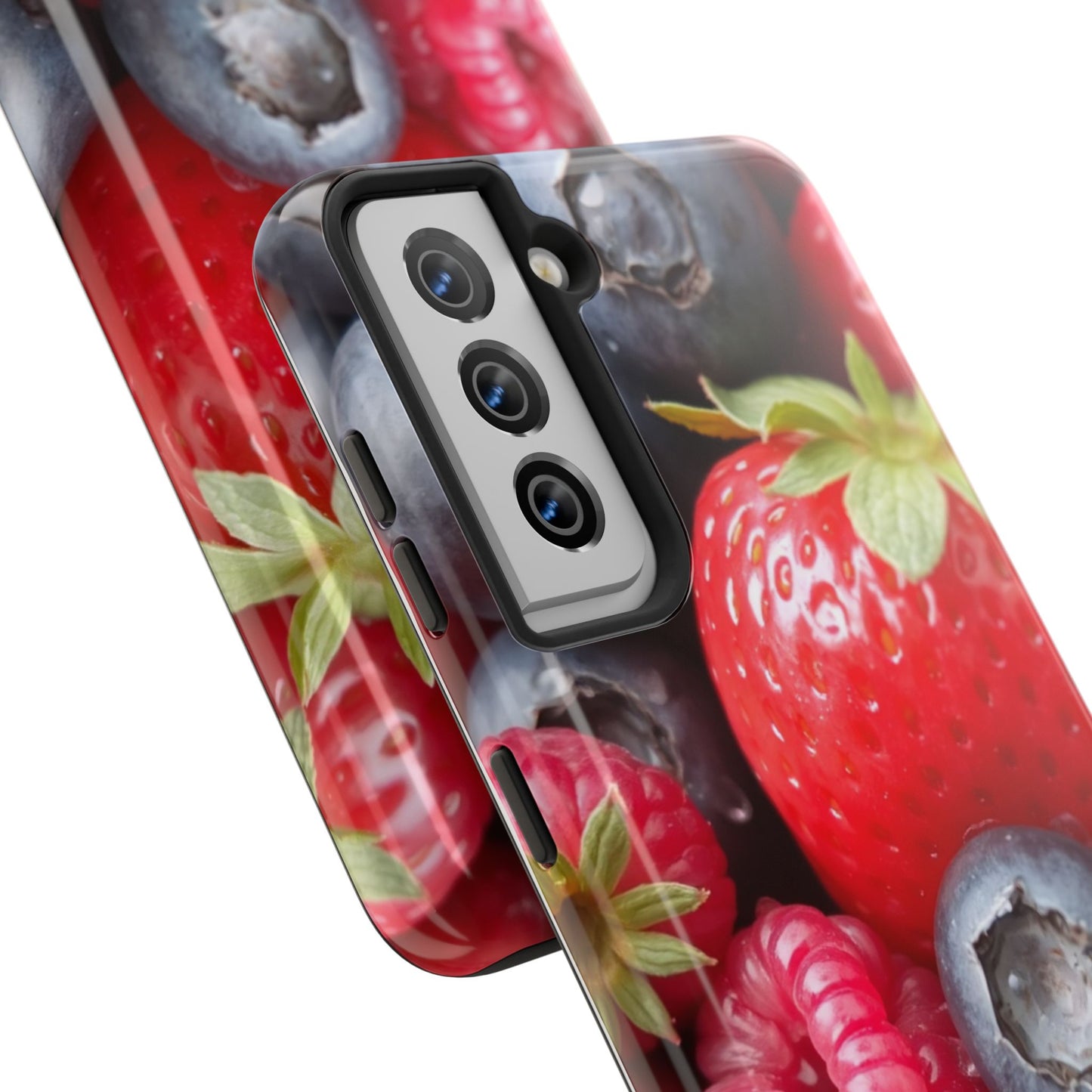 Fruit-Themed Tough Phone Case - Berry Burst Design