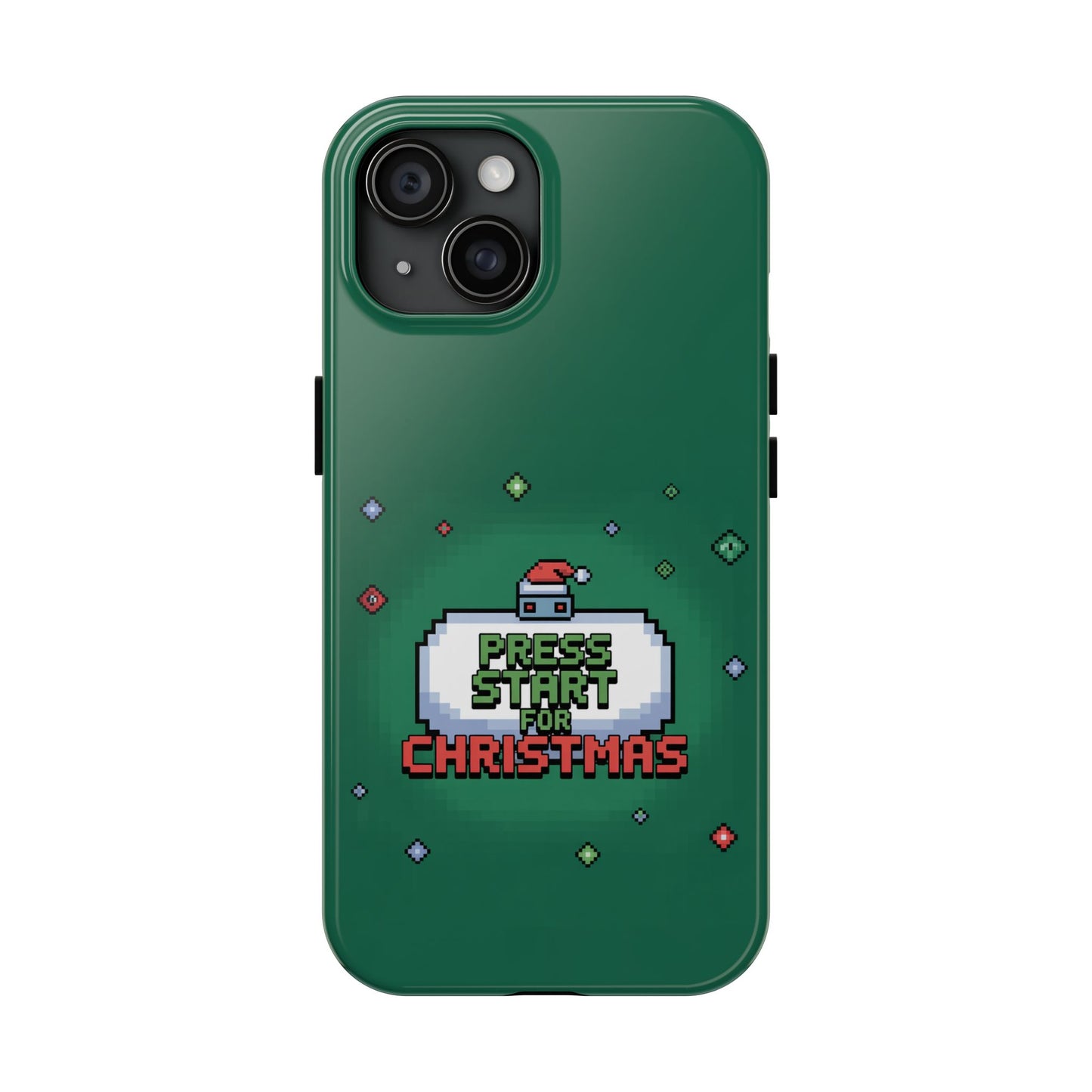 Christmas Pixel Gaming Phone Case - Press Start for Christmas Design